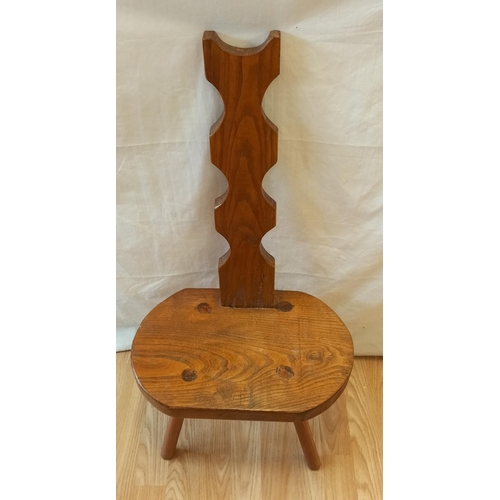 99 - Oak Spinning Chair. 81cm High, 41cm x 27cm. Seit Height 30cm. Collection Only.