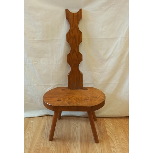 99 - Oak Spinning Chair. 81cm High, 41cm x 27cm. Seit Height 30cm. Collection Only.