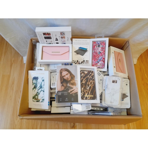 293 - Box of Approx 100 Ideal of Sweden Phone Cases for Both Samsung and iPhone, Various Models.