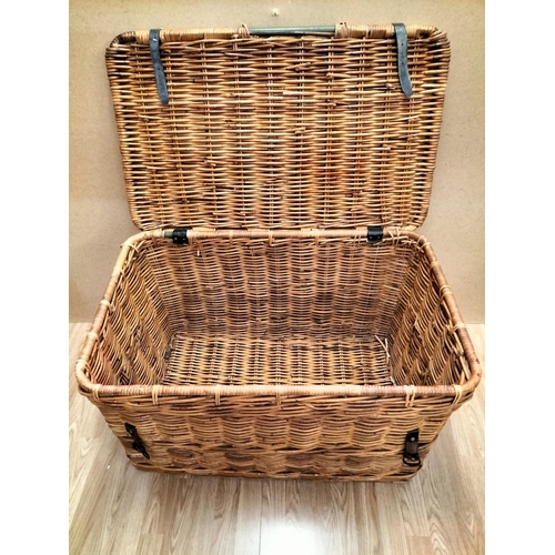 36 - Large Rattan Wicker Trunk 53cm High, 91cm x 54cm. Collection Only.