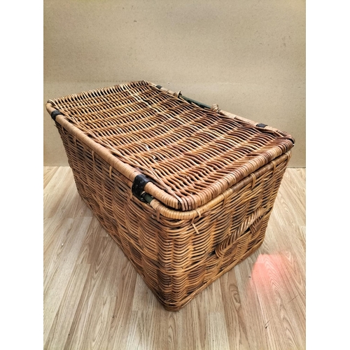 36 - Large Rattan Wicker Trunk 53cm High, 91cm x 54cm. Collection Only.