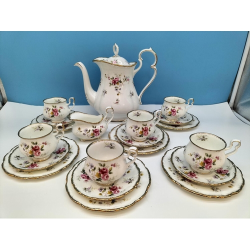 37 - Royal Albert 20 Piece Coffee Set in the 'Tenderness' Pattern. Seconds Quality.