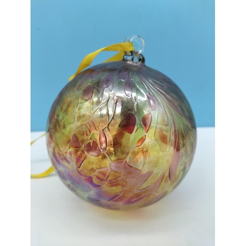 427 - Large Handblown Art Glass Christmas Tree Ornaments (2) Each Approx 14cm High.