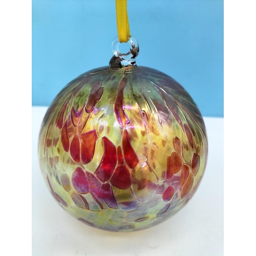 427 - Large Handblown Art Glass Christmas Tree Ornaments (2) Each Approx 14cm High.