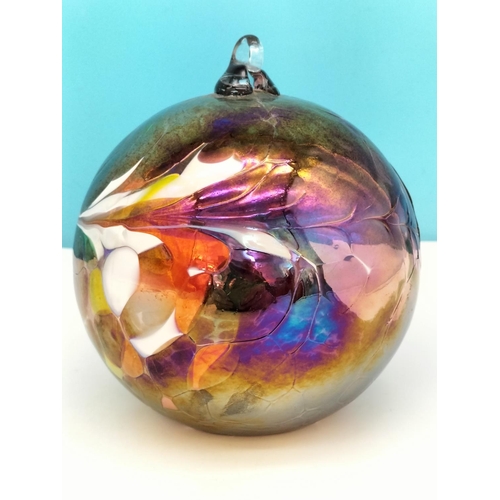 427 - Large Handblown Art Glass Christmas Tree Ornaments (2) Each Approx 14cm High.