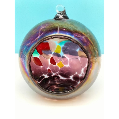 427 - Large Handblown Art Glass Christmas Tree Ornaments (2) Each Approx 14cm High.