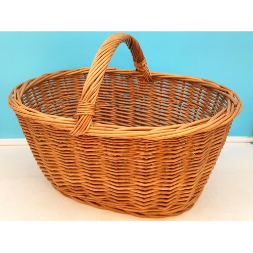 498 - Wicker Handled Basket. 37cm High, 48cm x 36cm. Collection Only.