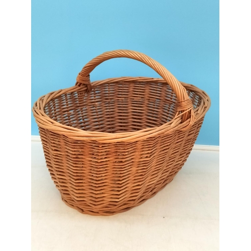 498 - Wicker Handled Basket. 37cm High, 48cm x 36cm. Collection Only.