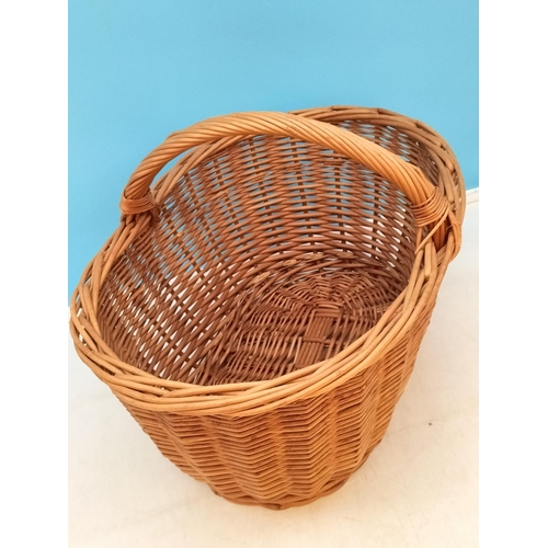 498 - Wicker Handled Basket. 37cm High, 48cm x 36cm. Collection Only.