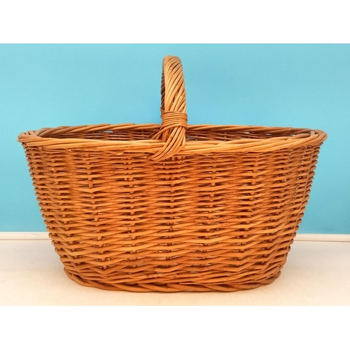 498 - Wicker Handled Basket. 37cm High, 48cm x 36cm. Collection Only.