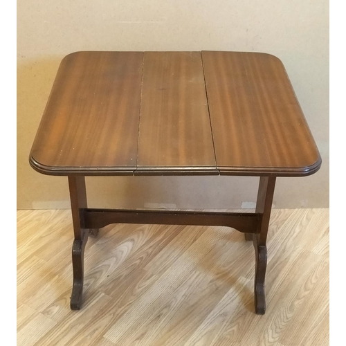 500A - Wooden Twist Top Drop Leaf Occasional Table. Closed measures 56cm High, 62cm x 16cm. When Open 56cm ... 