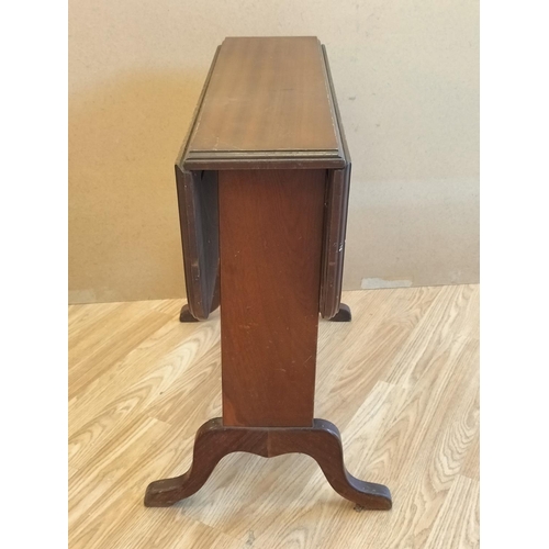 500A - Wooden Twist Top Drop Leaf Occasional Table. Closed measures 56cm High, 62cm x 16cm. When Open 56cm ... 