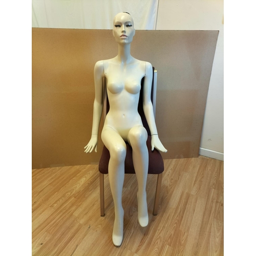 651 - Full Female Seated Mannequin. 130cm High. Chair Not Included. Collection Only.