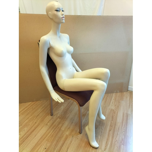 651 - Full Female Seated Mannequin. 130cm High. Chair Not Included. Collection Only.