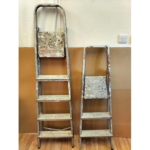 657 - Two Pairs of Metal Stepladders, One 3 Step and One 4 Step. Tallest 165cm when Closed. Collection Onl... 