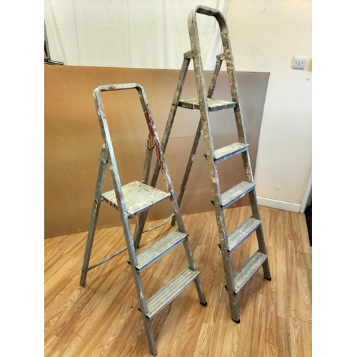 657 - Two Pairs of Metal Stepladders, One 3 Step and One 4 Step. Tallest 165cm when Closed. Collection Onl... 