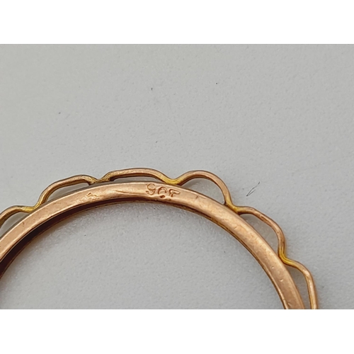 1 - 9ct Rose Gold Double Albert Chain, DB Marked. Each Link Marked. Plus 9ct Mount. 33 Grams.