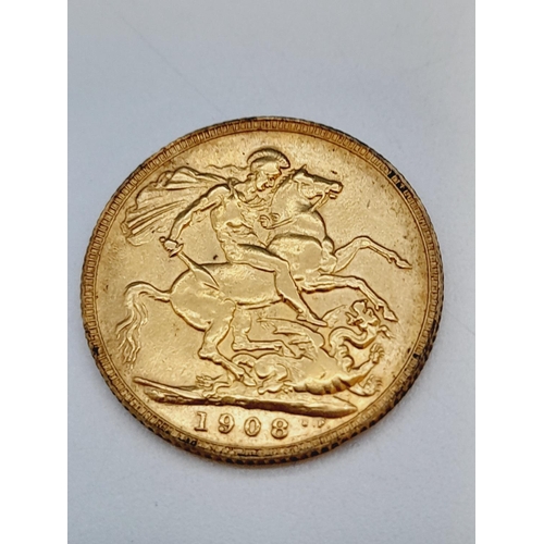 2 - Full Gold Sovereign, Edward 1908.