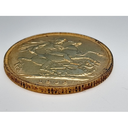 2 - Full Gold Sovereign, Edward 1908.