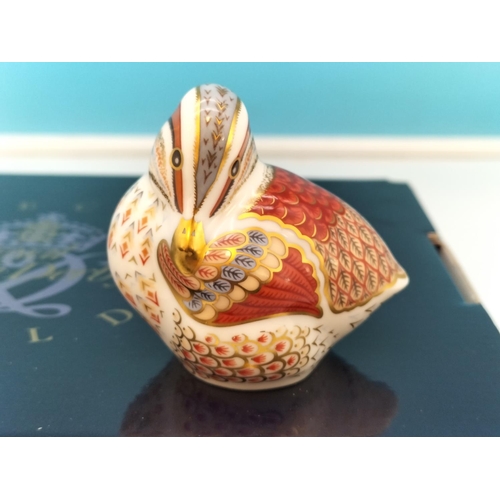 69 - Royal Crown Derby Collectors Guild 'Teal Duckling' Paperweight (MMVI 2006) with Gold Stopper and Red... 