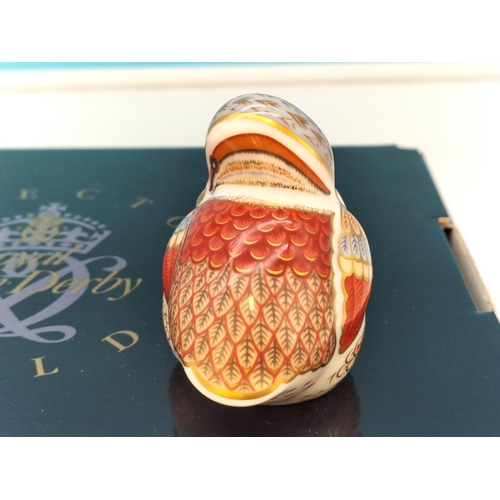 69 - Royal Crown Derby Collectors Guild 'Teal Duckling' Paperweight (MMVI 2006) with Gold Stopper and Red... 