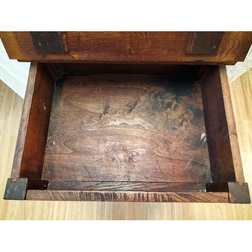 46 - Oak School Desk with Bakelite Inkwell. 76cm High, 56cm x 46cm. Collection Only.