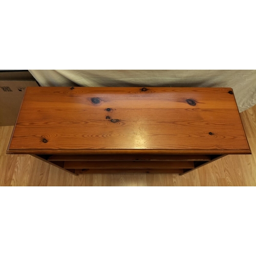 650 - Wooden Pine 3 Shelf Book Case. 90cm High, 82cm x 25cm. Collection Only.