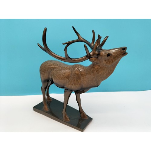 25 - Aynsley Animal Kingdom Resin Figure of a Stag. 24cm High, 27cm x 8cm.