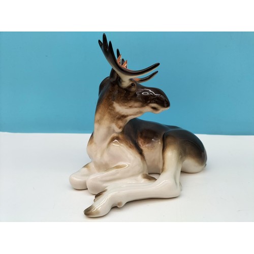 60 - Lomonosov (Russia) Figure of a Moose. 15cm High, 18cm x 12cm.