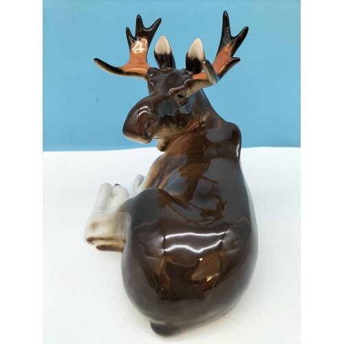 60 - Lomonosov (Russia) Figure of a Moose. 15cm High, 18cm x 12cm.