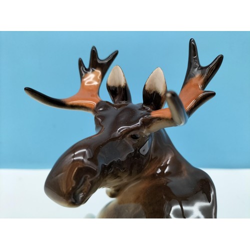 60 - Lomonosov (Russia) Figure of a Moose. 15cm High, 18cm x 12cm.