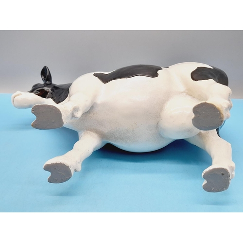 12 - Resin Friesian Cow Butcher Display. 23cm high, 33cm x 10cm.