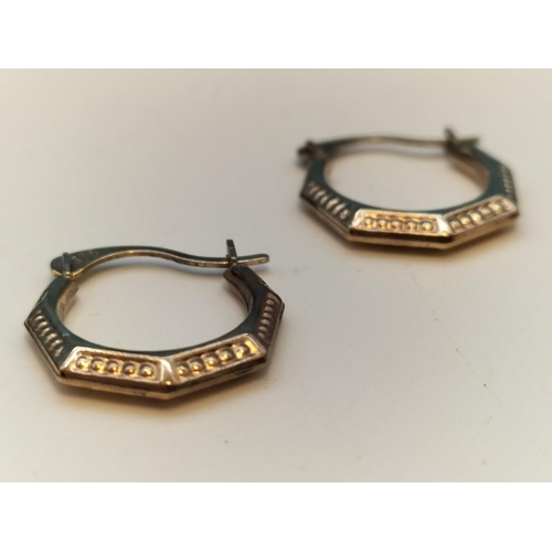 15 - Pair of 9ct Gold Hoop Earrings.