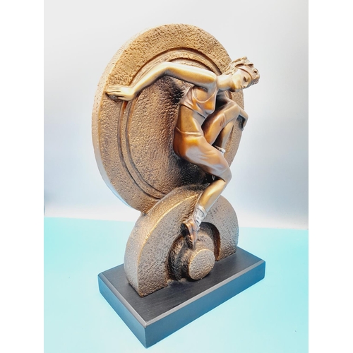 31 - Austin Sculpture 1998 in Art Deco Style. 38cm High, 15cm x 13cm.