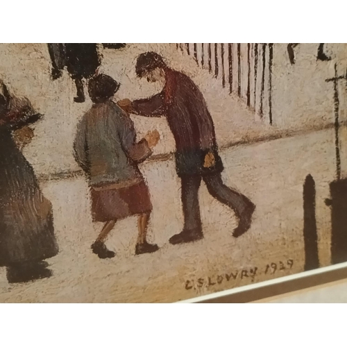 35 - Framed L.S.Lowry Print 'The Hawker's Cart'. 79cm x 63cm. Collection Only.