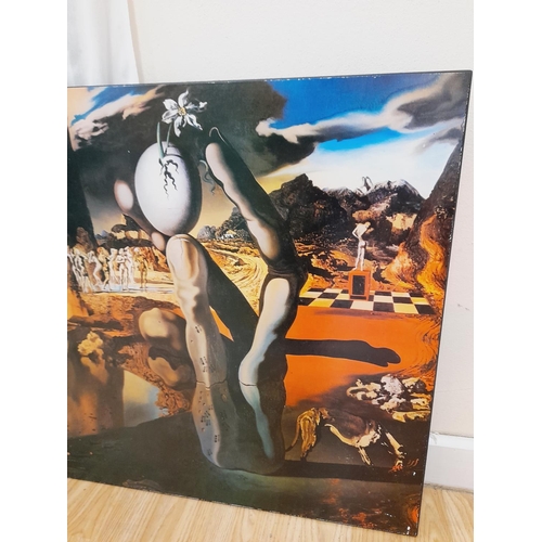 58 - Large Canvas Salvador Dali Print 'Metamorphosis of Narcissus' 85cm x 55cm. Collection Only.