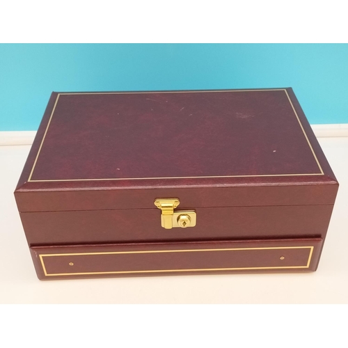 23 - Jewellery Box and Contents. 30cm x 20cm x 15cm.