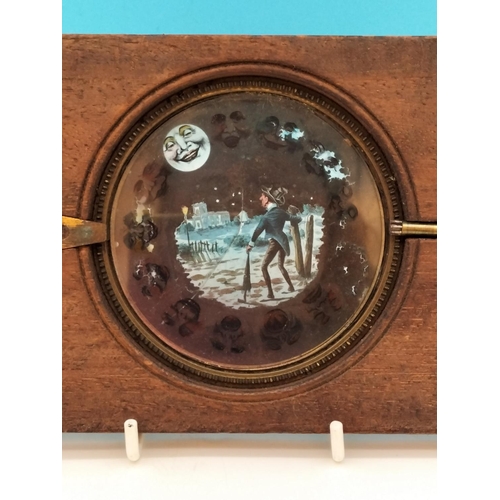 48 - Victorian Mechanical Glass Magic Lantern Slides (3) to include Chromotope and Faces of the Moon. Bot... 