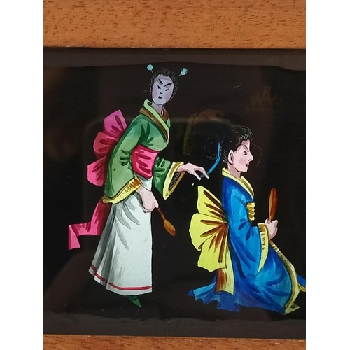 49 - Collection of 3 Victorian/Edwardian Hand Painted Magic Lantern Slides.