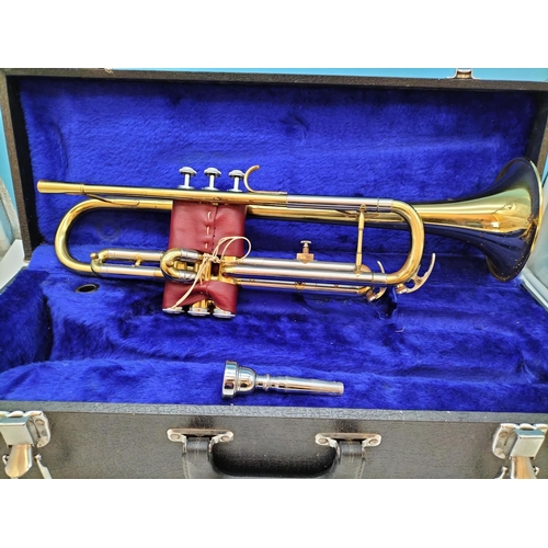 51 - Danor Cased Trumpet. 47cm Long.