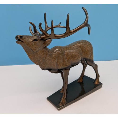 25 - Aynsley Animal Kingdom Resin Figure of a Stag. 24cm High, 27cm x 8cm.