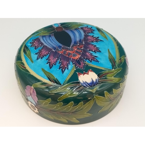 328 - Moorcroft Prestige Collection 'Saadian' Pattern Large Ginger Jar Lid. Designed by Shirley Hayes 2001... 