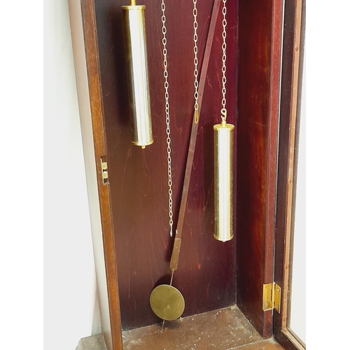 435 - Wooden Cased Grandmother Clock 'Tempus Fugit' with Pendulum (Not Correct to Clock) W/O. 178cm Tall. ... 