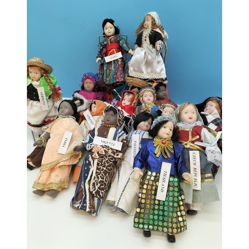 445 - Collection of Pot Headed Dolls from Around the World.