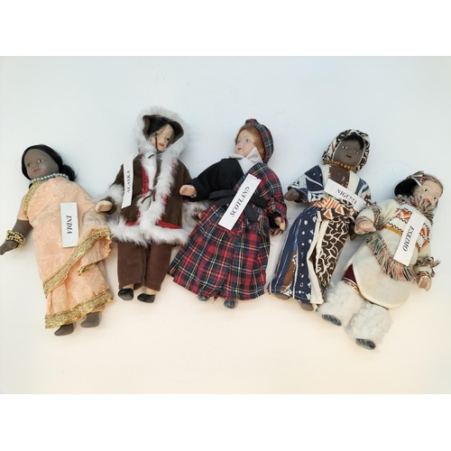 445 - Collection of Pot Headed Dolls from Around the World.