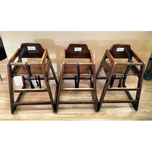 122 - Euro Bambino Commercial Brown High Chairs (3). Some Signs of Wear. 75cm High, 50cm x 50cm. Collectio... 