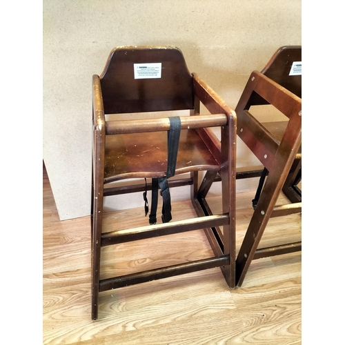 122 - Euro Bambino Commercial Brown High Chairs (3). Some Signs of Wear. 75cm High, 50cm x 50cm. Collectio... 