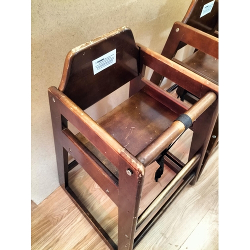 122 - Euro Bambino Commercial Brown High Chairs (3). Some Signs of Wear. 75cm High, 50cm x 50cm. Collectio... 