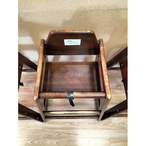 122 - Euro Bambino Commercial Brown High Chairs (3). Some Signs of Wear. 75cm High, 50cm x 50cm. Collectio... 