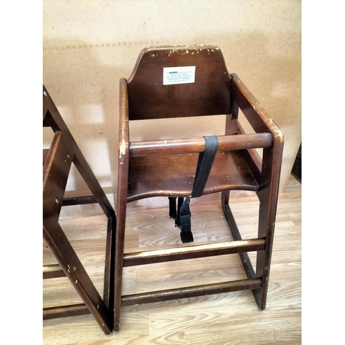 122 - Euro Bambino Commercial Brown High Chairs (3). Some Signs of Wear. 75cm High, 50cm x 50cm. Collectio... 